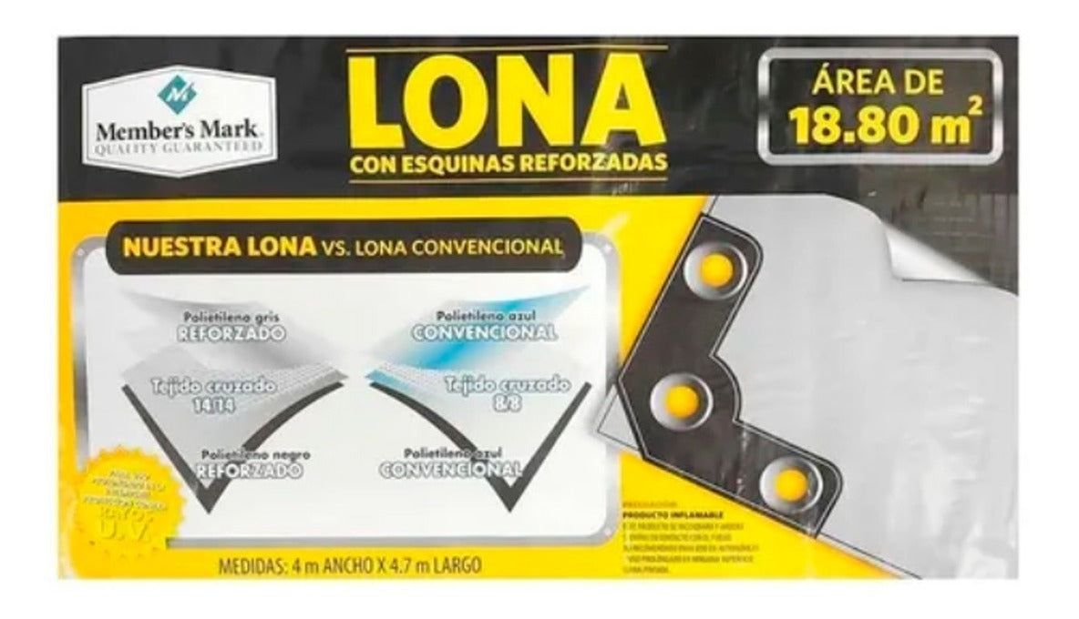 Lona Multiuso Member's Mark Uso Rudo Impermeable De 4m X 4.7