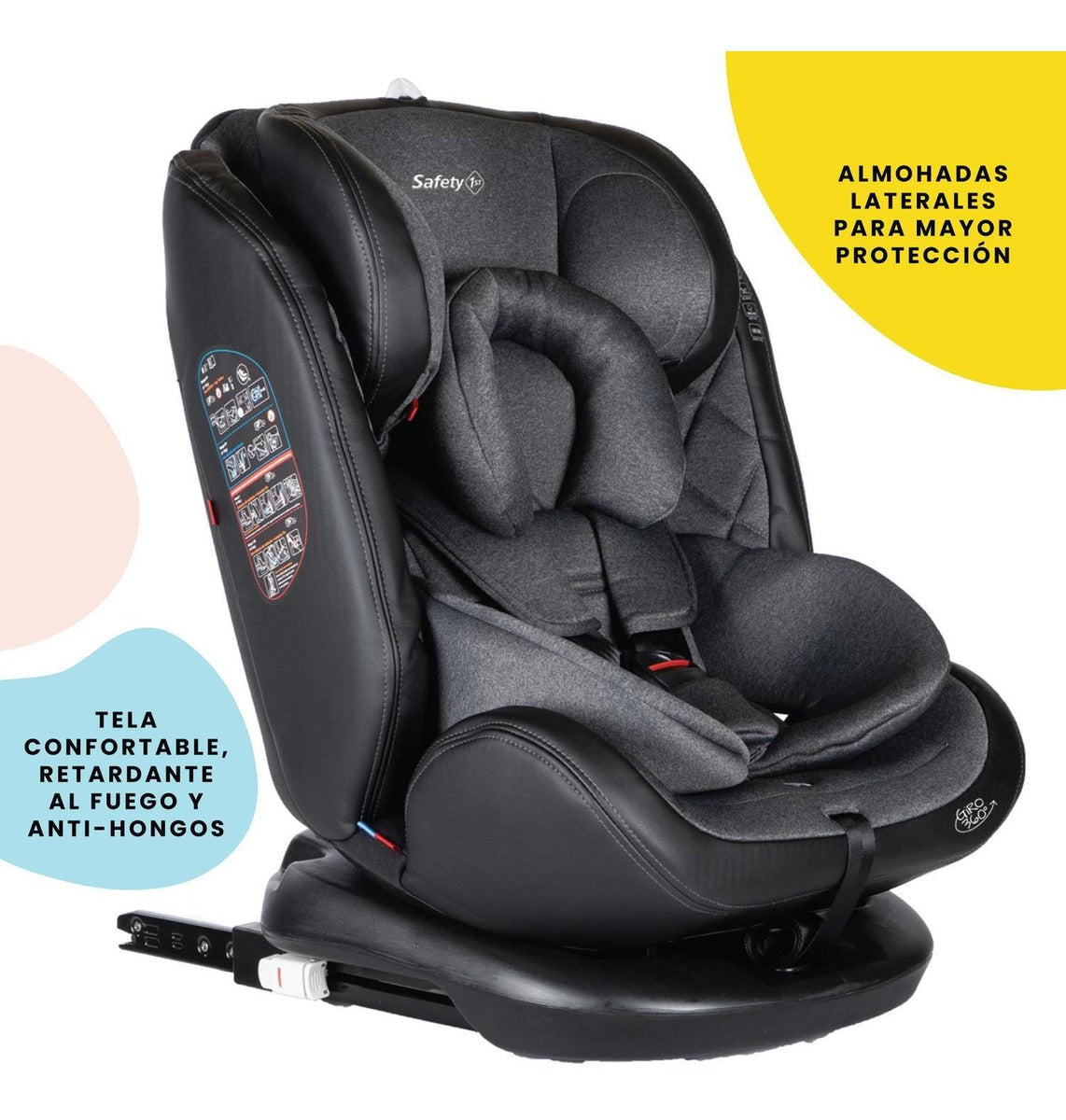 Autoasiento Convertible Safety 1st Giro 360 Isofix Color Neg