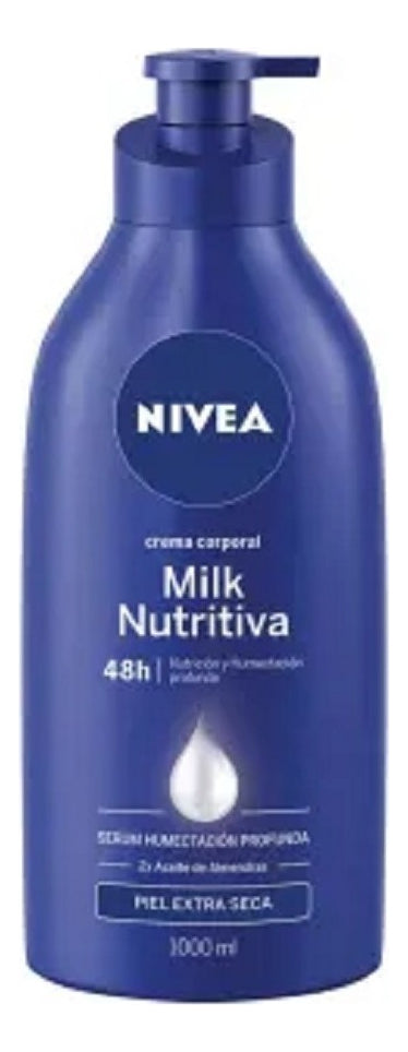 Crema Corporal Nivea Milk Nutritiva Piel Extra Seca 1 Litro