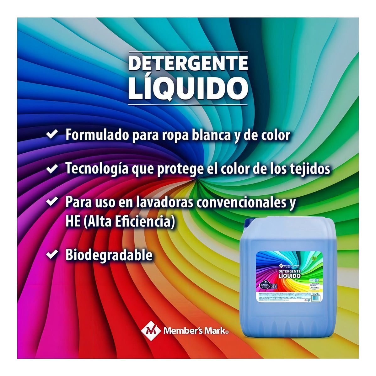 Detergente Líquido Member's Mark® Ropa Blanca Y Color, 20 L