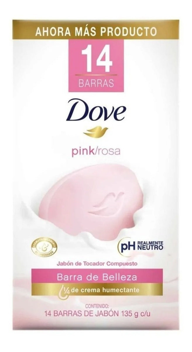 Jabón En Barra Dove Pink 14 Barras 135g