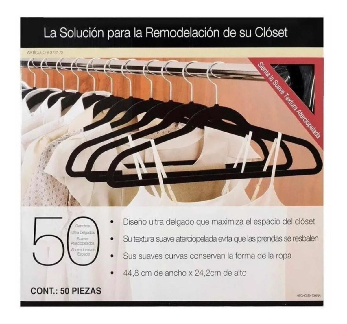 Set De 50 Ganchos De Ropa Con Terciopelo