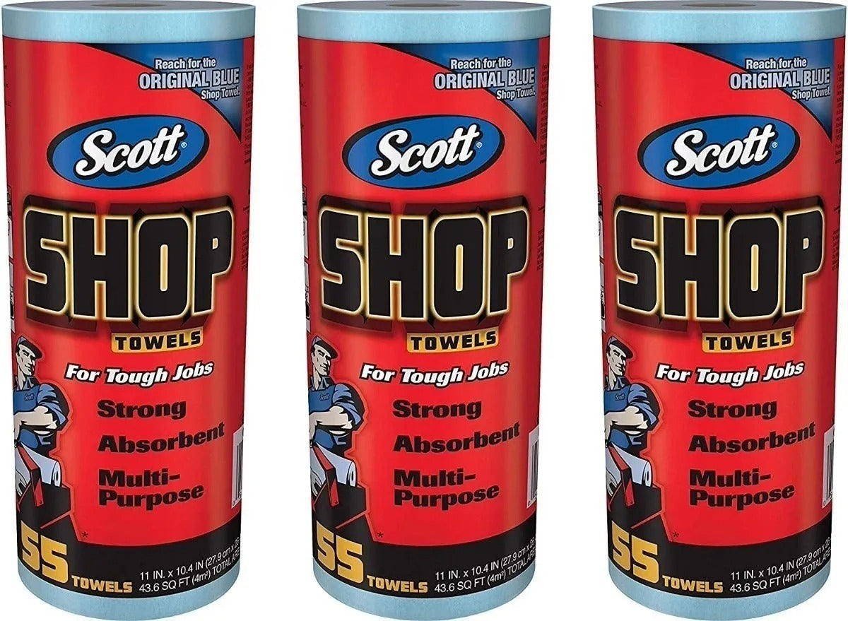 20 Pzas Toallas Scott Shop Original Azul Multiusos Rollos
