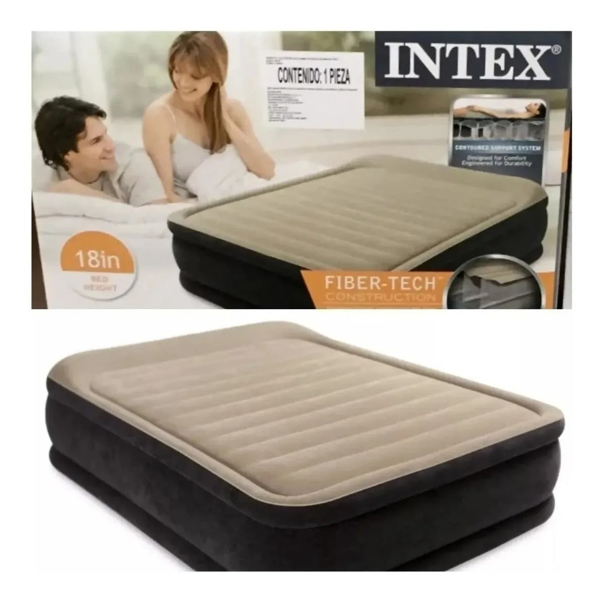 Cama Colchón Inflable Queen Size Con Bomba Eléctrica Incluid