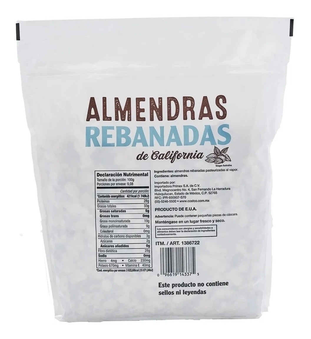 Almendras Rebanadas De California Kirkland Signature 908 Grs