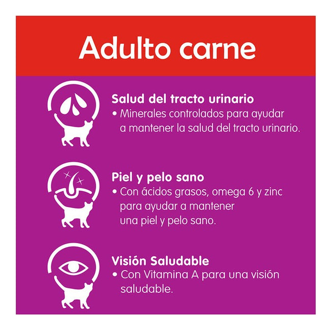 Alimento Whiskas Para Gatos Adultos Sabor Carne 9kg