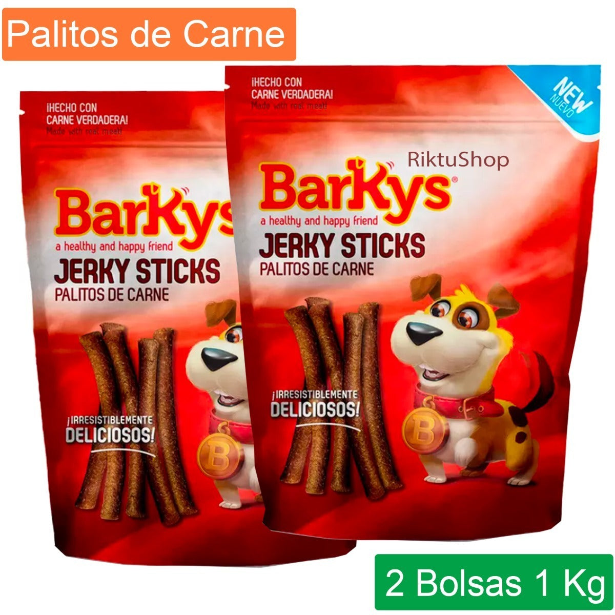Barkys Premios Para Perros Palitos De Carne 2 Bolsas De 1kg