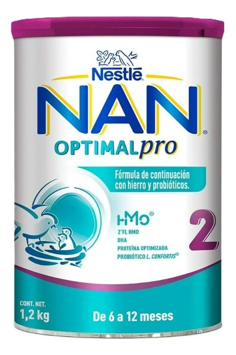 Pack 2 Latas Fórmula Infantil Nan 2 Optimalpro De 1.2kg C/u