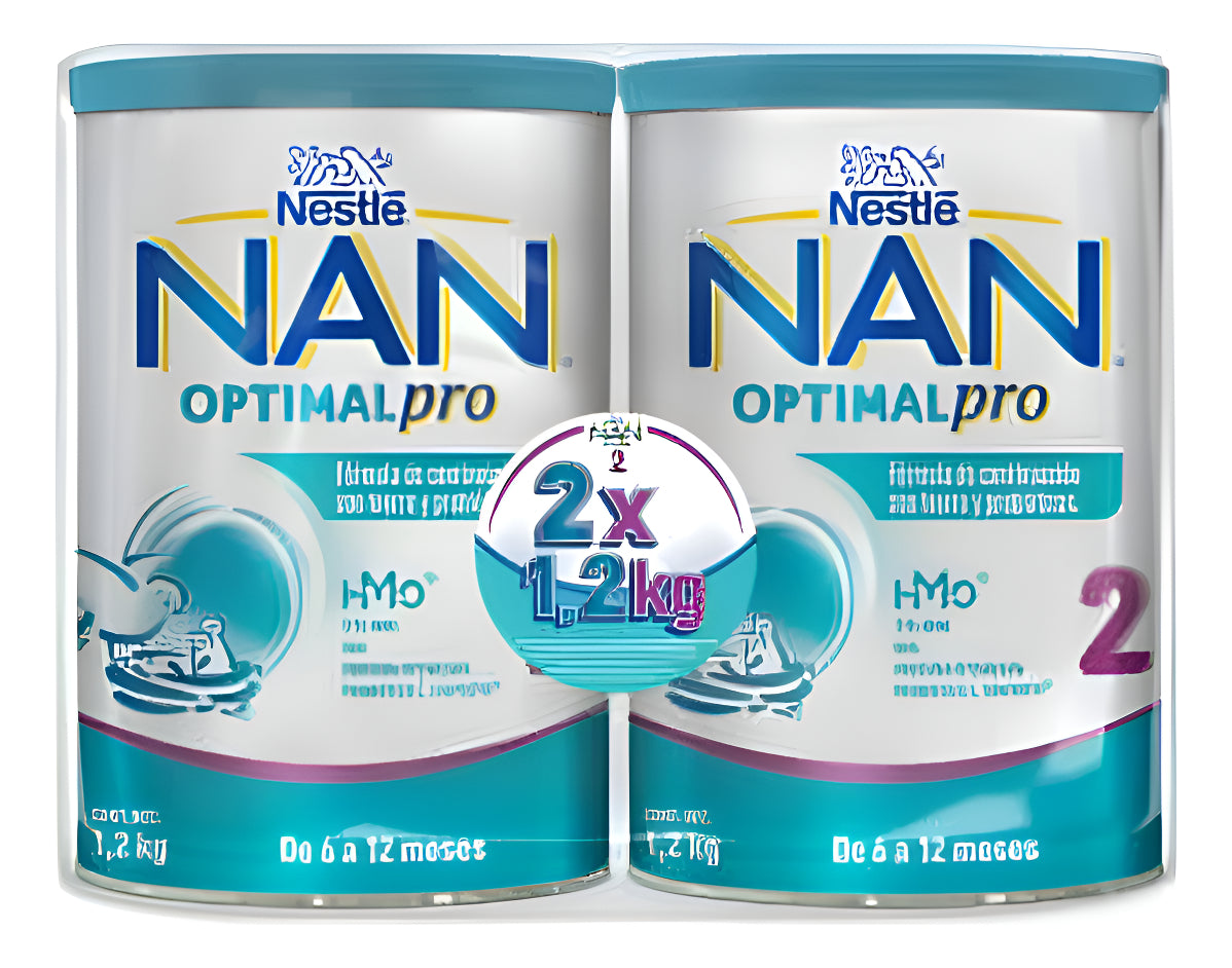 Pack 2 Latas Fórmula Infantil Nan 2 Optimalpro De 1.2kg C/u