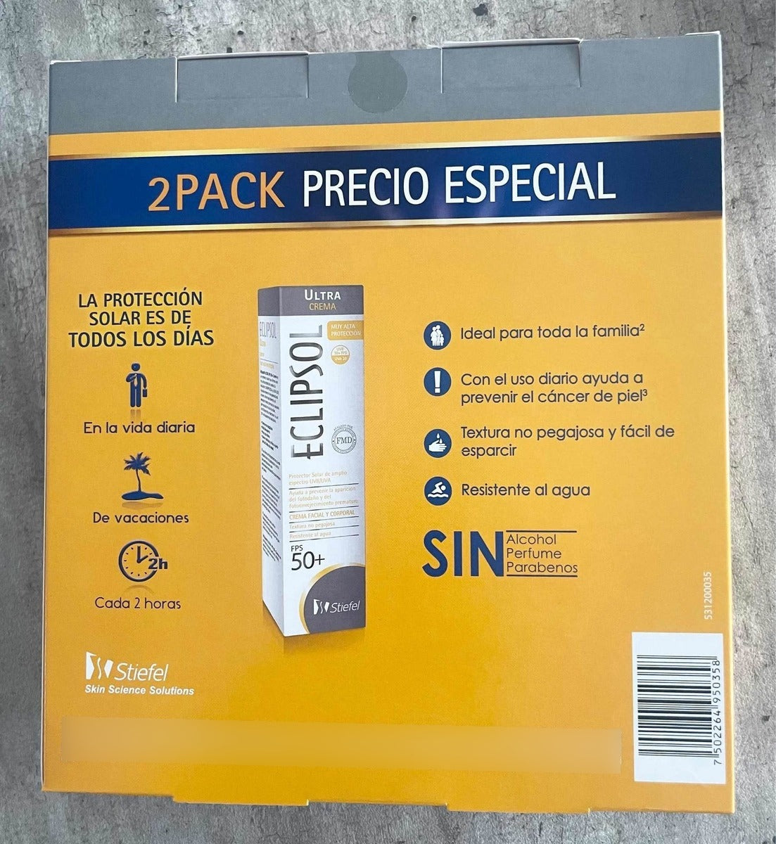 Pack Con 2 Eclipsol Ultra 125 Gr. C/u. Fps 50+ Uso Diario