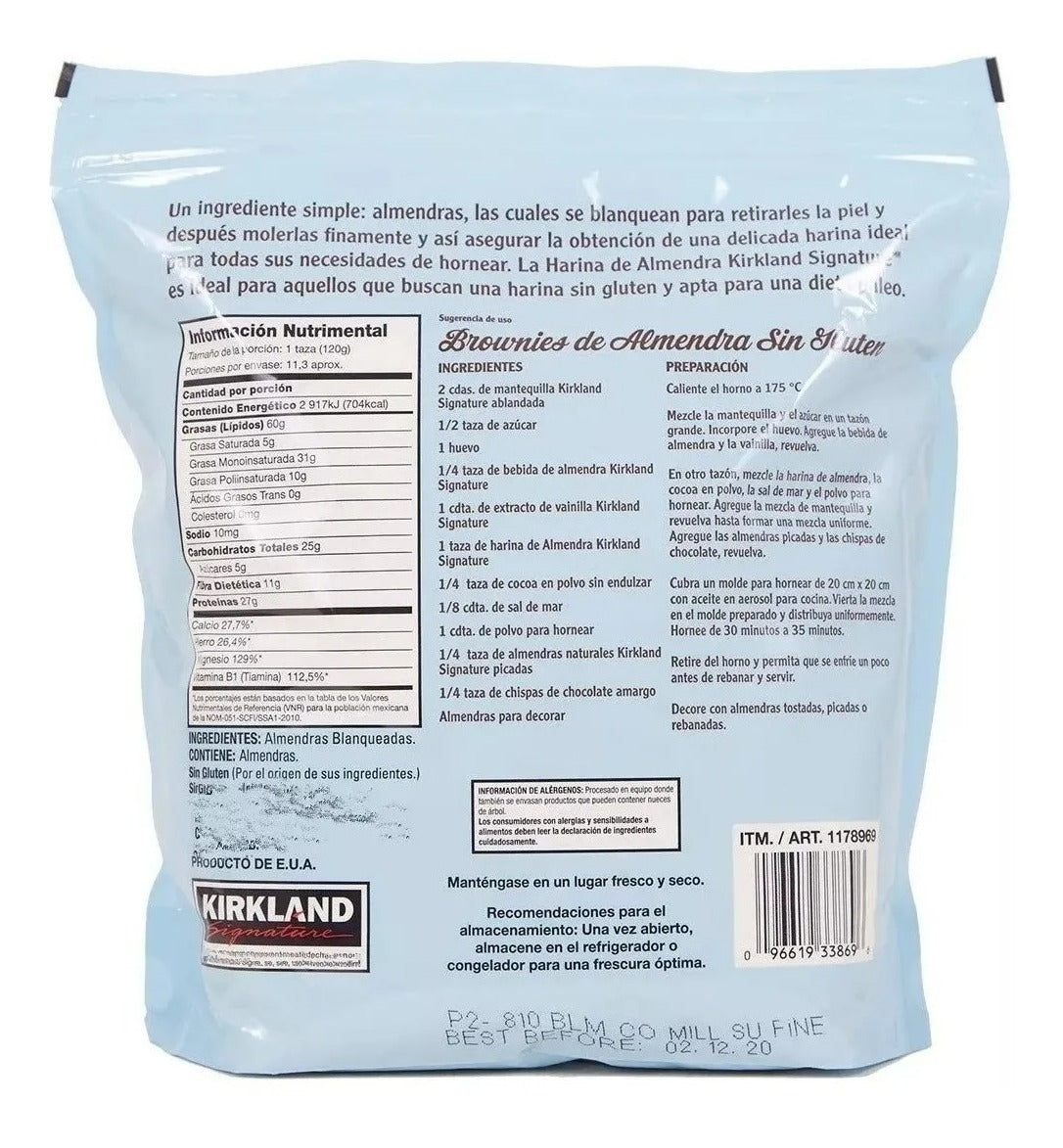 2 Pack Harina De Almendra Blanqueada Kirkland 2.72kg Total