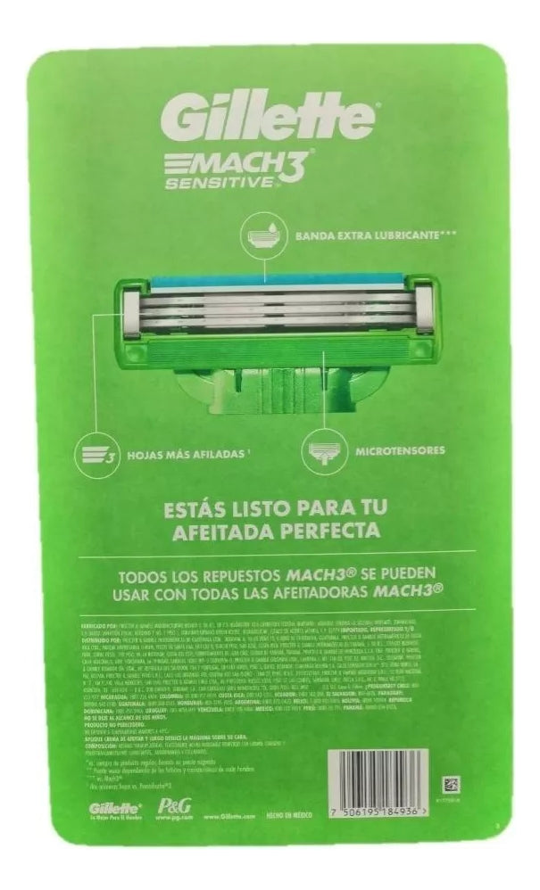 Gillette Mach3 Sensitive 20 Repuestos Para Afeitar