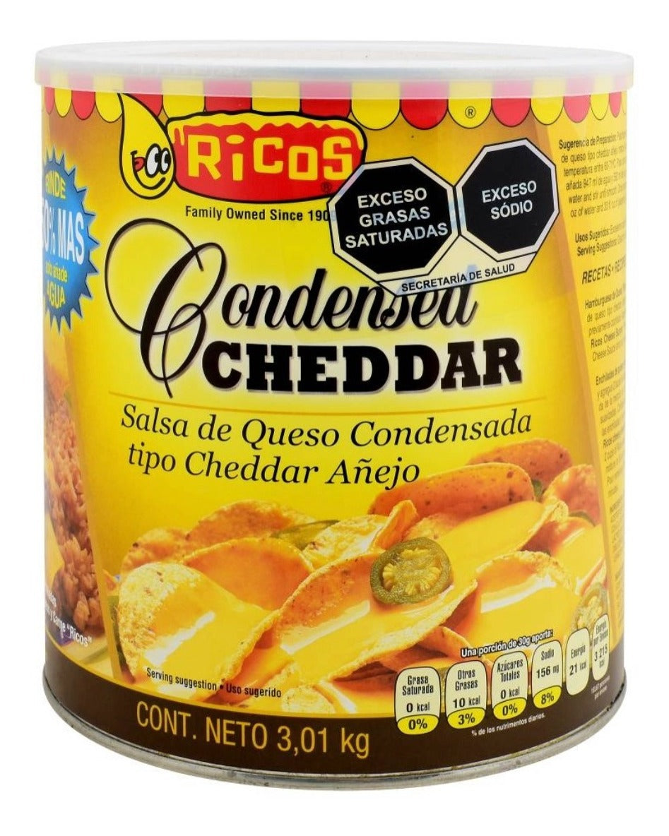 Queso Cheddar Para Nachos Ricos En Lata Condensado 3 Kg