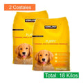 2 Alimento Kirkland Cachorro  Pollo/arroz/vegetales (18kg)