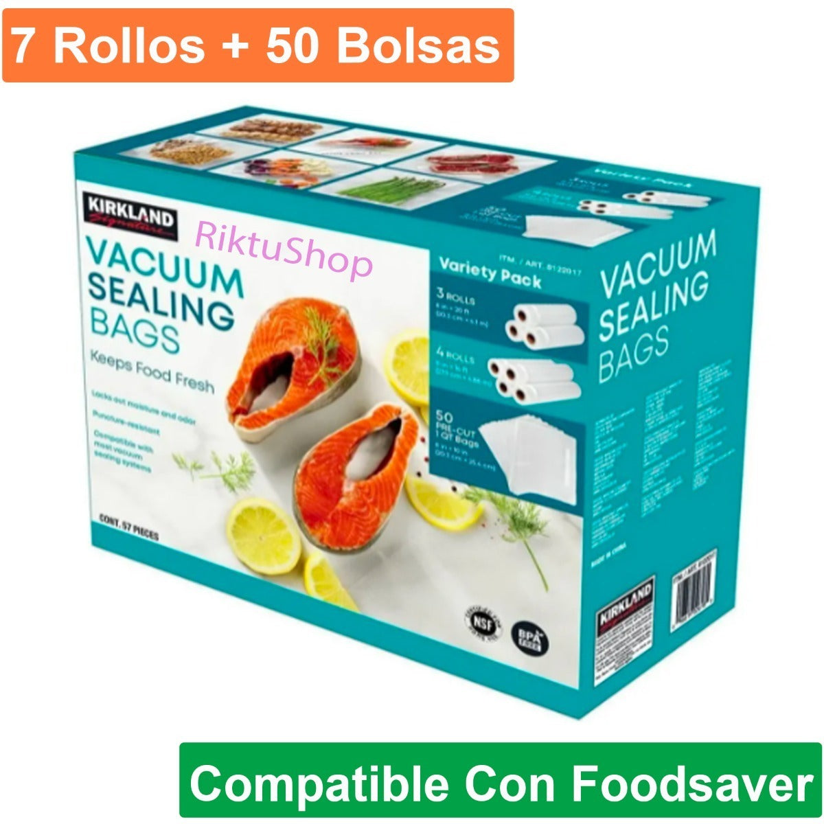 Kit Bolsas Y Rollos Foodsaver Y Empacadoras A Vacio Kirkland