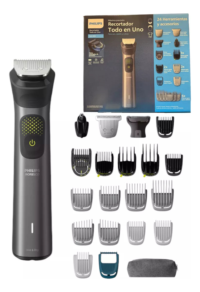 Multigroom Ser 9000 Recortador Barba Philips Norelco 24 Pzas