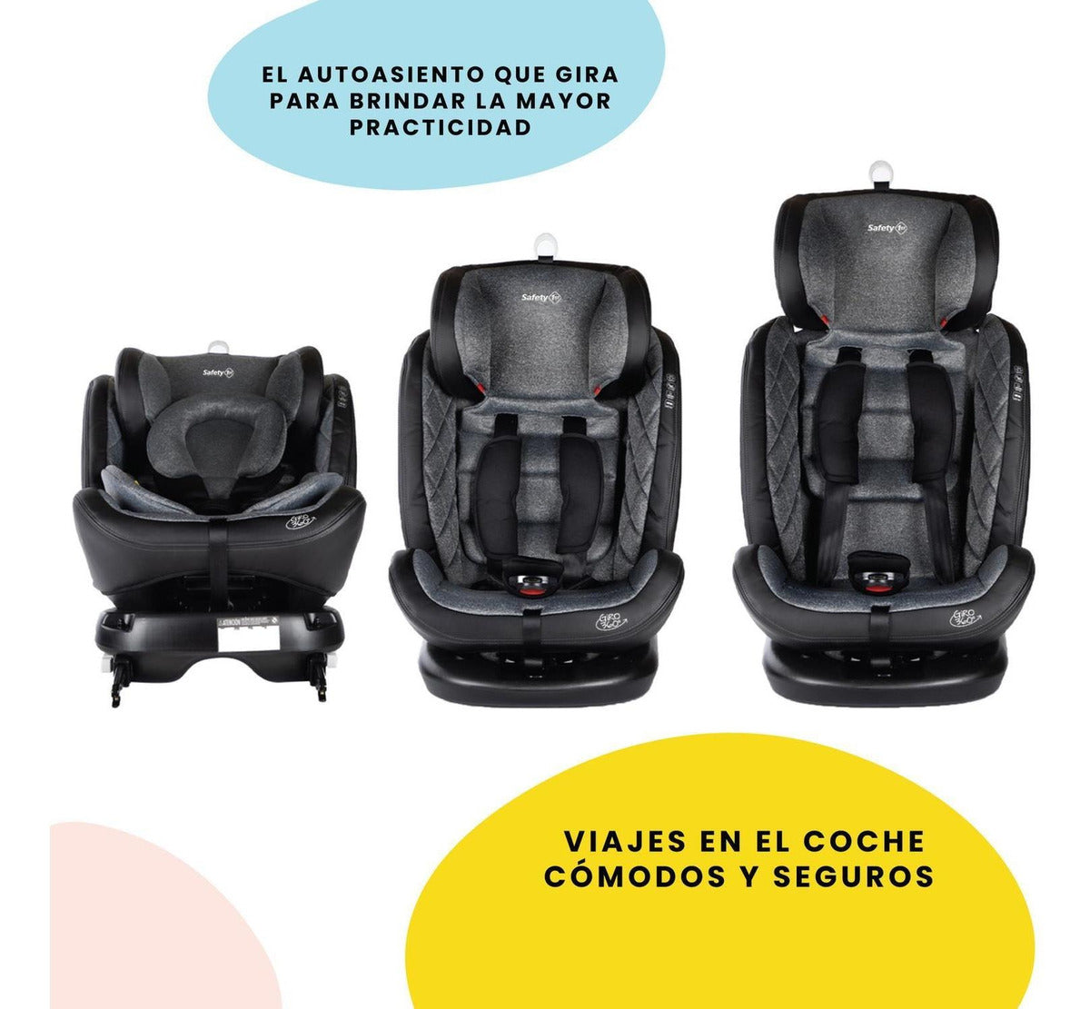 Autoasiento Convertible Safety 1st Giro 360 Isofix Color Neg