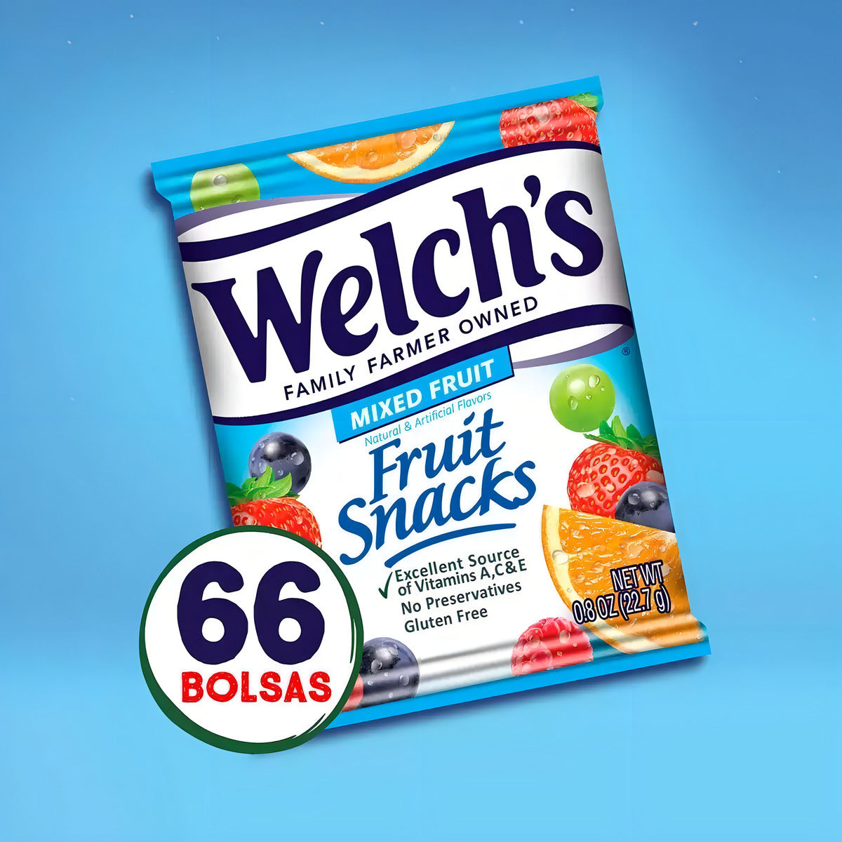 Gomitas Welch's 66pz Con Fruta Natural 22.7g
