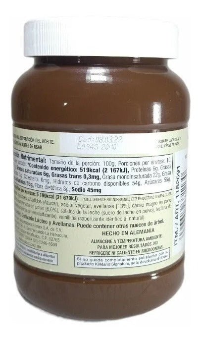 Crema De Avellanas Con Cacao Kirkland Signature 1 Kg