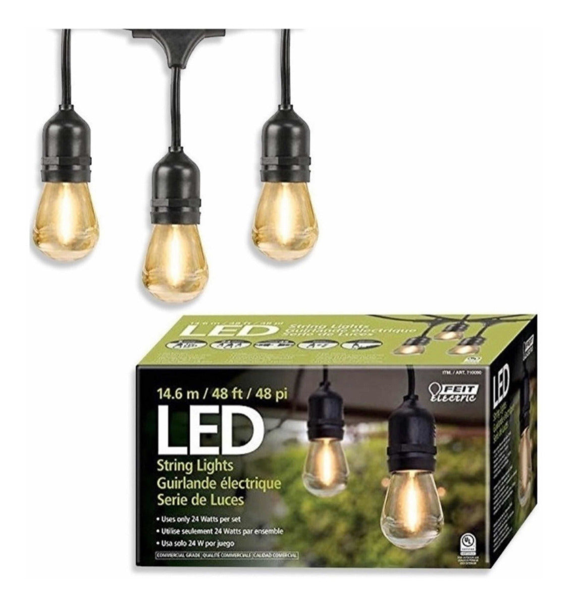 3 Juegos Luces Led Vintage 24 Focos Cada Una