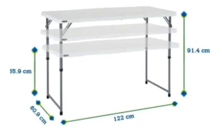 Mesa Plegable 1.2m Lifetime Altura Ajustable