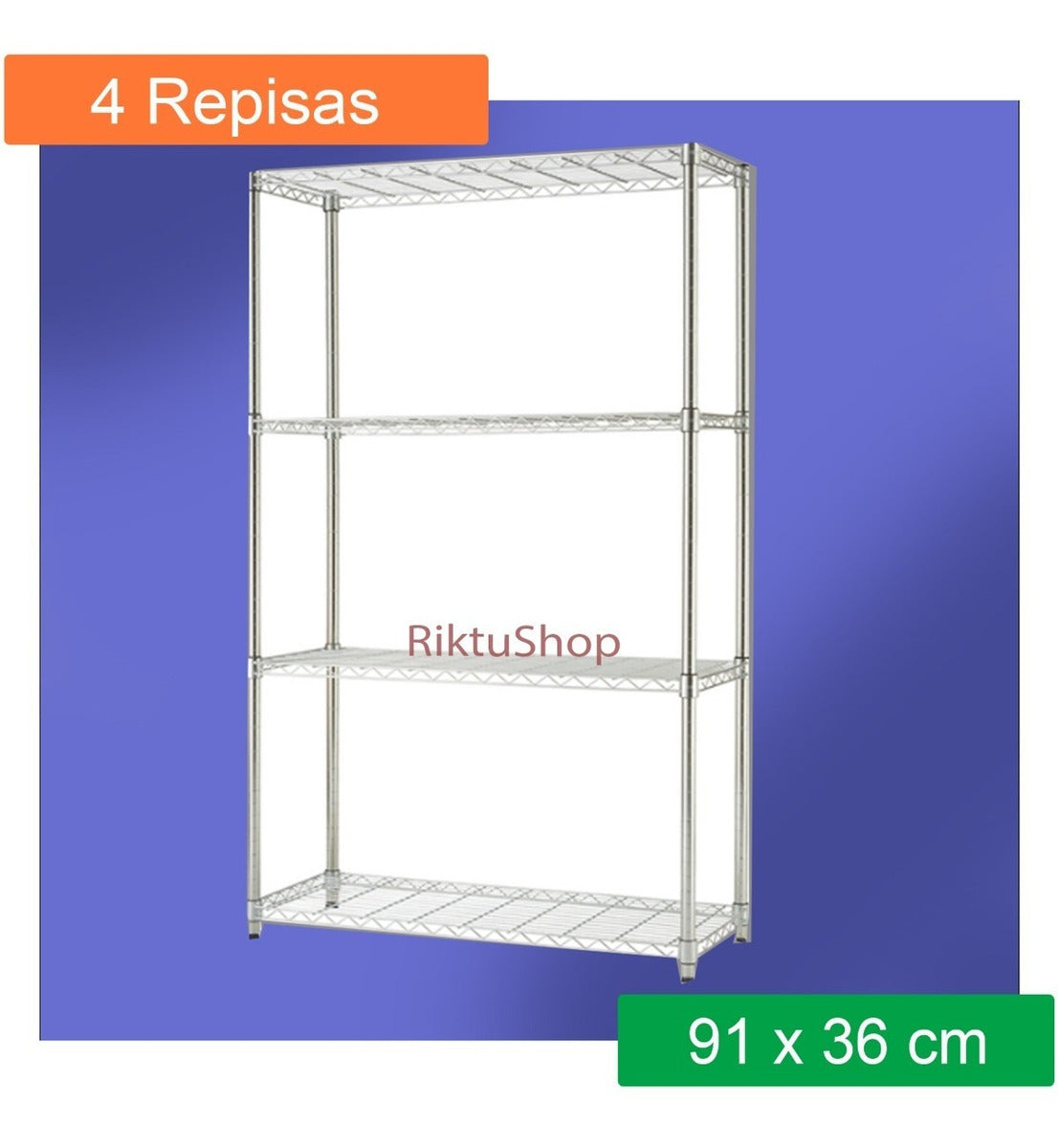 Trinity Estante - Rack 4 Repisas De Metal - 635 Kg / 1.36m