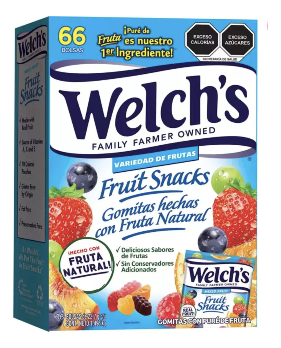 Gomitas Welch's 66pz Con Fruta Natural 22.7g