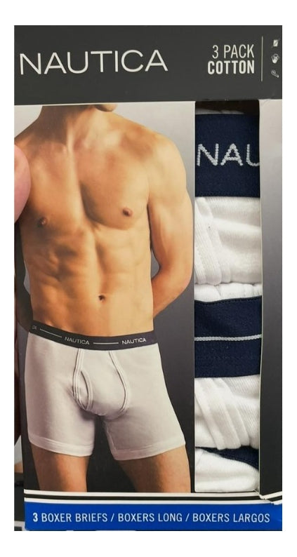 Nautica  Set Bóxer Largo De Algodón Para Hombre 3 Piezas