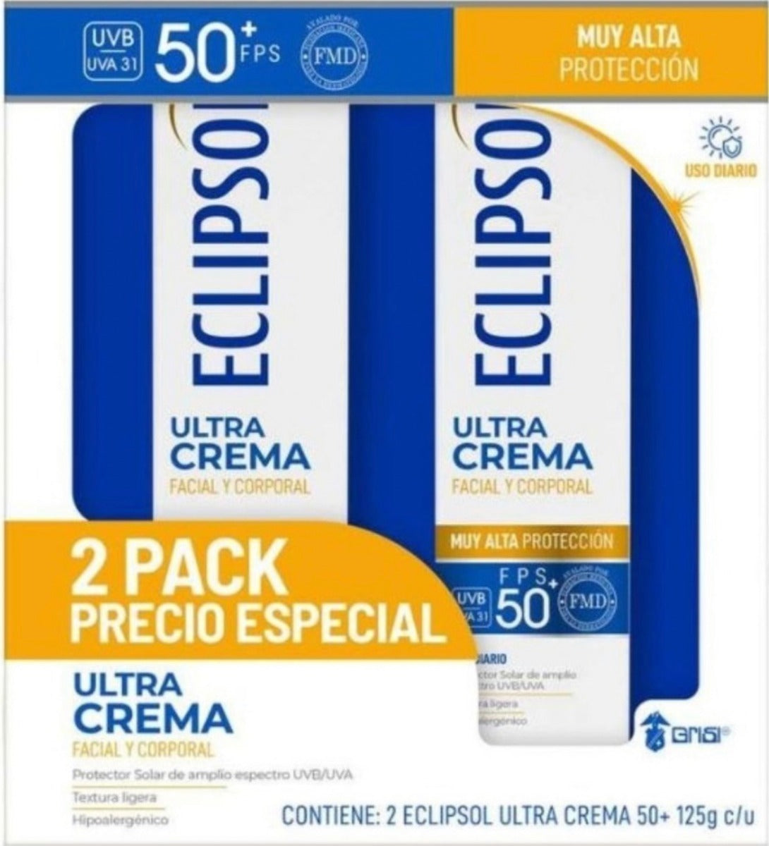 Pack Con 2 Eclipsol Ultra 125 Gr. C/u. Fps 50+ Uso Diario