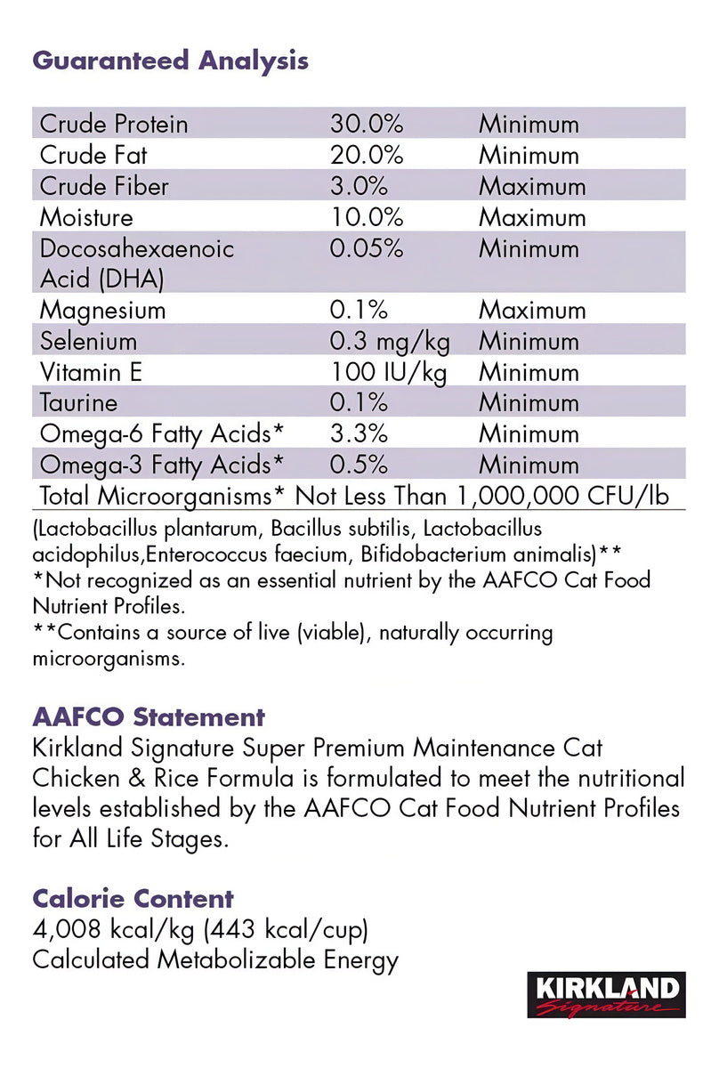 Alimento Para Gato Pollo/arroz 11 Kg Kirkland Signature